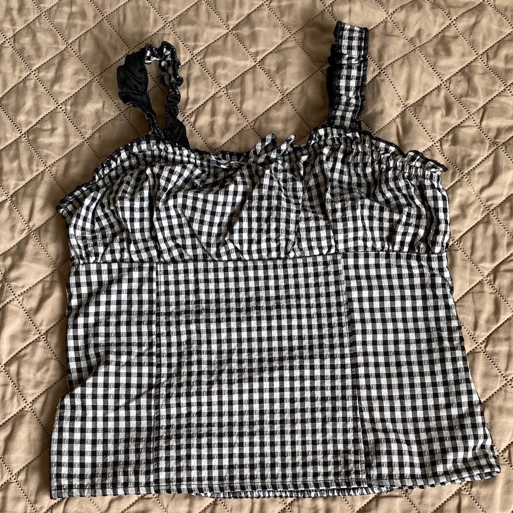 Art Class Black and White Gingham skirt and tank top set - Picture 3 of 11